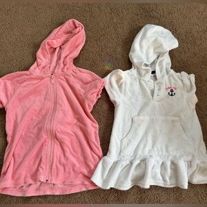 Kids Pink and White Hooded Swim Cover Up